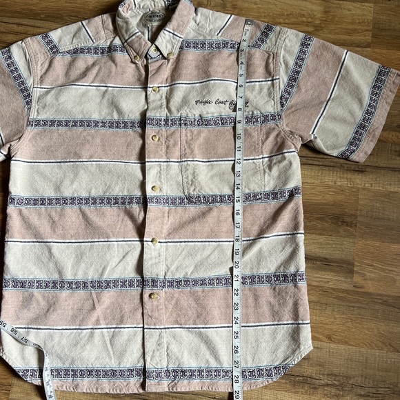 vintage pacific coast highway Aztec mens short sleeve Button Down shirt xl - Picture 2 of 6